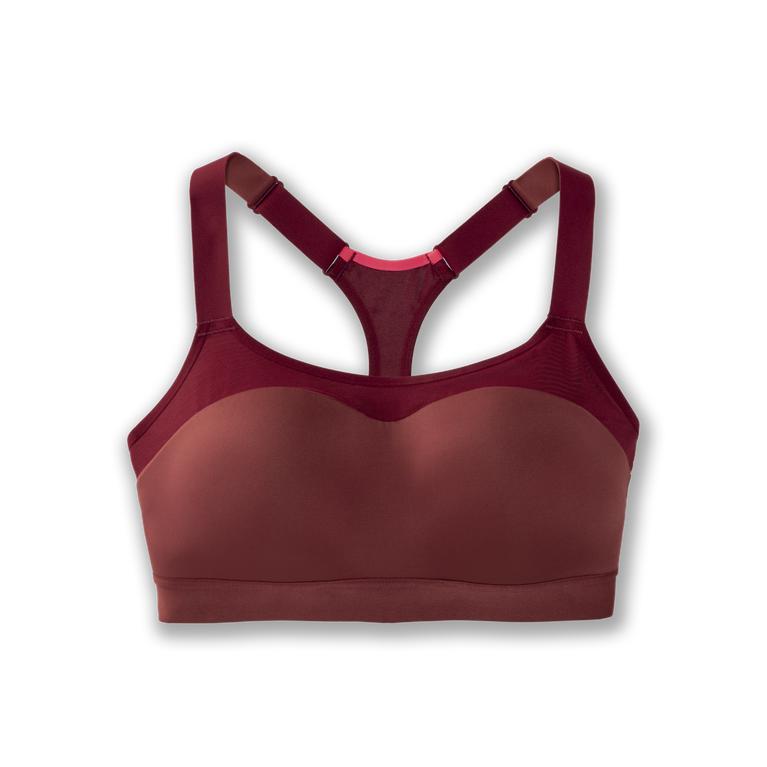 Brooks Dare Racerback Womens Running Bra - Burgundy/Terracotta/Deep Terracotta - Indonesia (XCAN-167